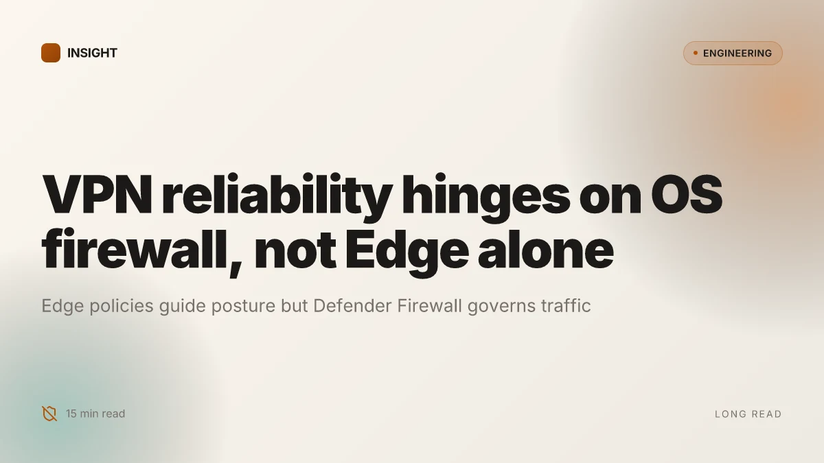 Does Microsoft Edge have a firewall and how it interacts with Windows Defender Firewall and VPNs