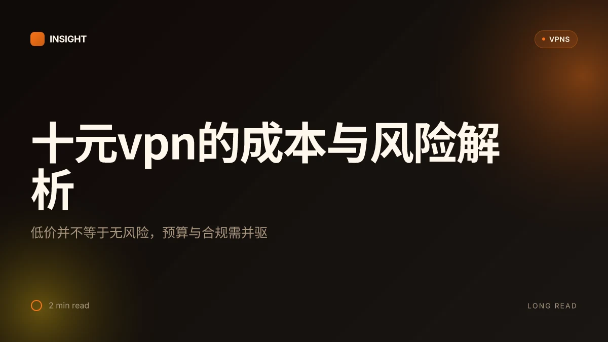 十元VPN:低成本下的中国科学上网生存法则与潜在风险
